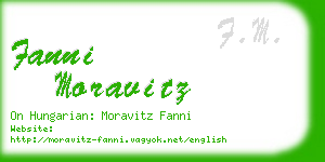 fanni moravitz business card